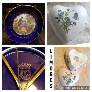 Limoges heart trinket box 4” Floral porcelain